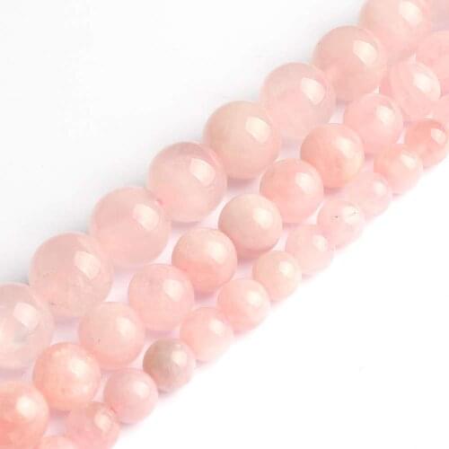 Madagascar Rose Quartzs Natural Stone Beads 15" Loose Strand Spacer 6 8 10MM Pick Size For Jewelry Making DIY Necklace Bracelet