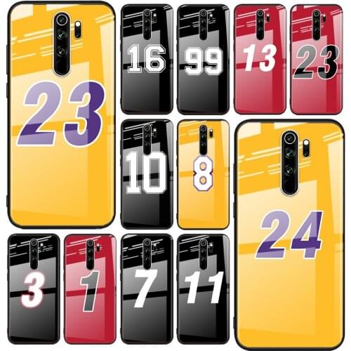 Tempered Glass Cover Lucky number 23 24 For Xiaomi Redmi Note 10 10S 9T 9S 9 8T 8 7 5G Pro Max Shockproof Phone Case