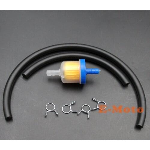Gas Inline Fuel Filter W/ Petrol Pipe Hose Line 4 Clip Motorcycle Scooter Mini Moto Quads Dirt Bike New E-Moto