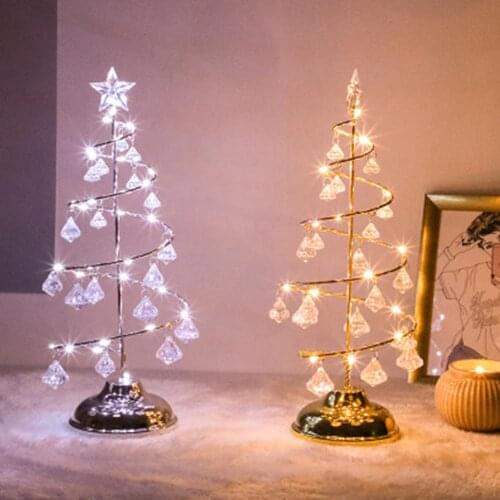 Crystal LED Night Light Christmas Tree Garland Lamp Fairy Light Table Light Decorative Lighting For Home Christmas Party Bedroom