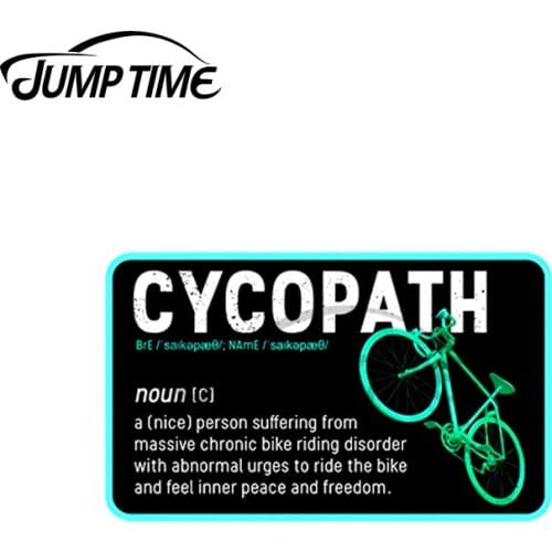 JumpTime 13 x 3.3cm For Cycopath Duden Definition Funny Bicycle Motive Car Stickers and Decals Vinyl Car Door Window Decoration