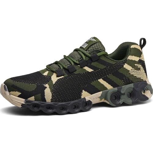 Unisex Summer Mesh Sneakers Men Military Camouflage Breathable Flat Shoes Women Casual Green Footwear Men Outdoor Work Trainer