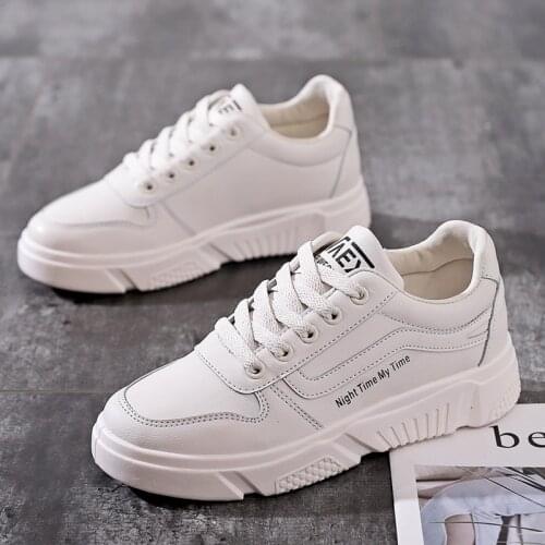 Women Sneakers White All Match Basic Style Leather Shoes Casual Girls Flat Heel Spring Summer Shoes Must Have Trainers AA-217