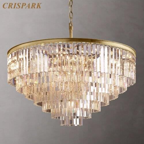 1920s Odeon Clear Glass Smoke Crystal Chandelier Modern Suspension Pendant Hanging Lamp Indoor Decorative Lighting