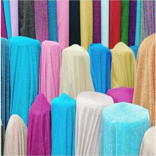 Shimmer Fabric Metallic Polyester Party Decoration Shiny Fabric for Sweater Dress Dance Wear Stage Designer Fabric By The Yard