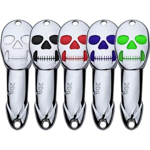 VIB Metal Iron Lure Bionic Bait Skull Sequin Bait 7G 10G 15G 20G 28G Iron Fishing Gear Artificial Fake Lure Alice-mouthed Carp