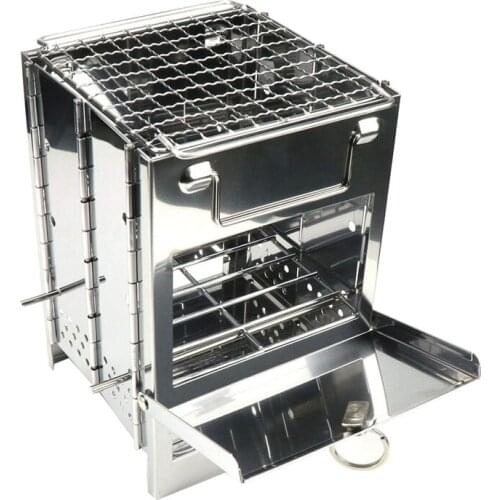 Upgraded Camping Wood Stove Adjustable Folding Wood Stove Burning For Backpacking Survival Outdoor Cooking Picnic Hunting