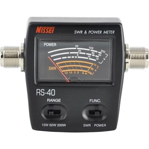 NISSEI RS-40 SWR/POWER meters,Measurable Range 200w,with Adapter Connector