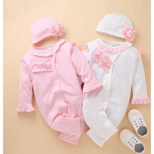 New Autumn Bodysuit for Newborn baby Girls 0-3 Years Cotton Romper & hat Kids Outfits Cute Toddler Baby Costume Bebes