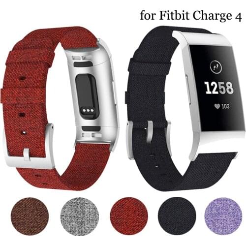 For Fitbit Charge 3 new imitation official woven canvas strap for Fitbit Charge4 fashion / classic canvas replacement wristband