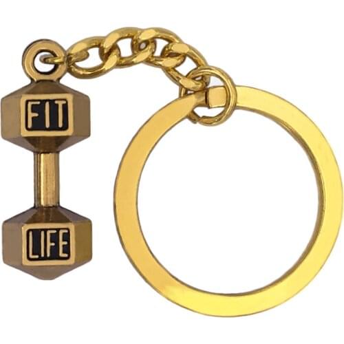 Wholesale 2017 Stylish Fashion Gym Sports Bodybuilding Fitness Inspire Fitlife Barbells Key Chains