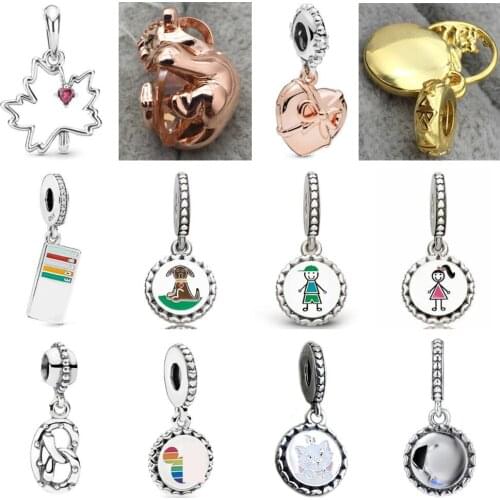 PDD DZ 36 925 Sterling Silver Spring New Charm Pendant with DIY Bracelet Necklace Jewelry Gift Carving Suitable for Women