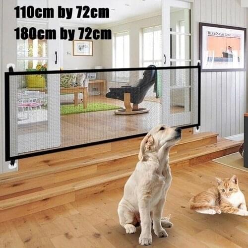 Dog Magic Gate Portable Foldable Ingenious Enclosure Protect Safety Mesh Net for Indoor and Outdoor Pet Isolation Barrier Fence