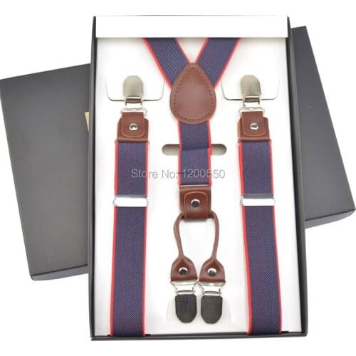 4 buckle Mens Suspenders Men Braces Supports Suspenders For Women Elastic Adjustable Pants Suspender Mens Clothing 2.5cm