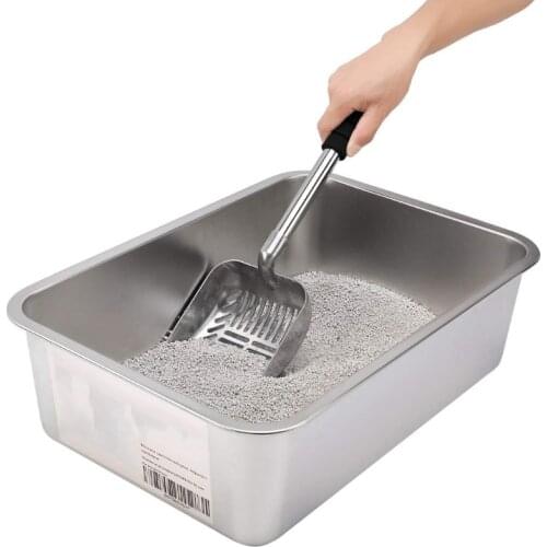 Detachable Metal Cat Litter Scoop Deep Shovel Foam Padded Long Handle Sifter