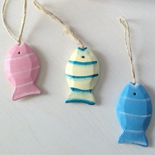 Mediterranean Starfish Fish Decoration Nautical Hanging Small Decorative Fish Wood Crafts Marine Decoration Home Decoration