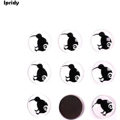 50 Pieces 25 mm Bird Printed Glass Dome Cabochons Mosaic Tiles with 50 Pieces Stainless Steel Stud Earring for Jewelry Making