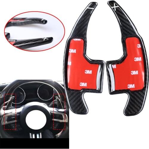 Carbon Fiber Steering Wheel Shift Paddle Shifter Fit For Ford Mustang 2015 2016 2017 2018 2019 Accessories