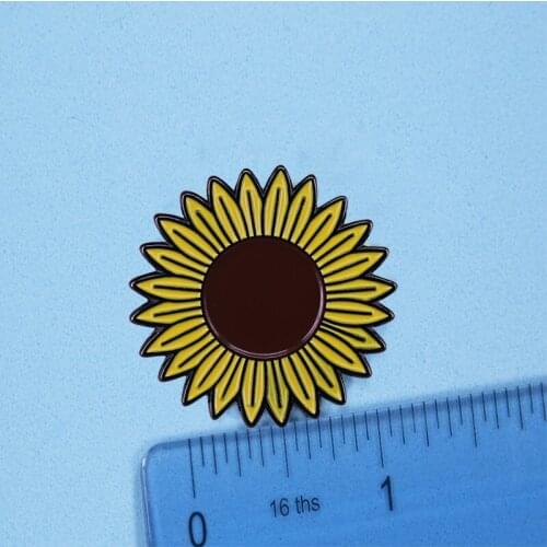 Sunflower 'Hidden Disabilities' Pin Bright Yellow Petals and Brown Pistil Brooch Beautiful Mental Health Awareness Gift