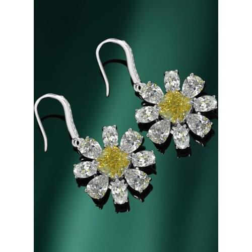 100% 925 Sterling Silver Earring Created 7*7mm High Carbond Diamond Sparkling Wedding Stud Earrings For Women Party Fine Jewelry