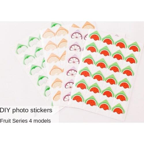 1 Set Of 120 Photos Corner Protectors Fruit Lattice Series Cartoon DIY Photo Frame Scrapbook Photo Album Corner Protector