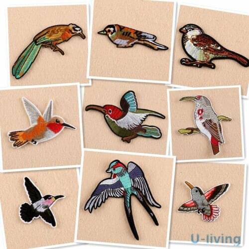 1pcs Mixture birds Patch for Clothing Iron on Embroidered Sew Applique Cute Patch Fabric Badge Garment DIY Apparel Accessories