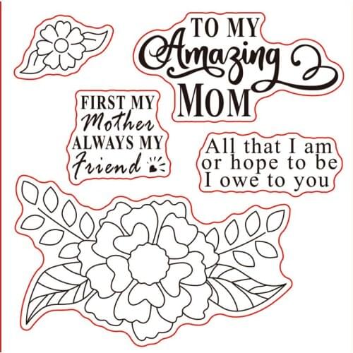 10x10 Flowers Transparent Clear Silicone Stamp Seal for DIY scrapbooking photo album Decorative clear stamp