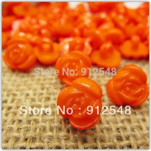 11mm 100pcs orange rose shape plastic buttons flower buttons for children garment ,mgh008