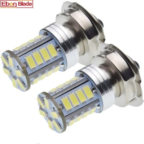 2Pcs P26S Motorcycle LED Headlight 26SMD Scooter Moped Bulb 6V 12V 24V 30V White Light 3.5W ATV Motor Motorbike Head Lamp 6000K