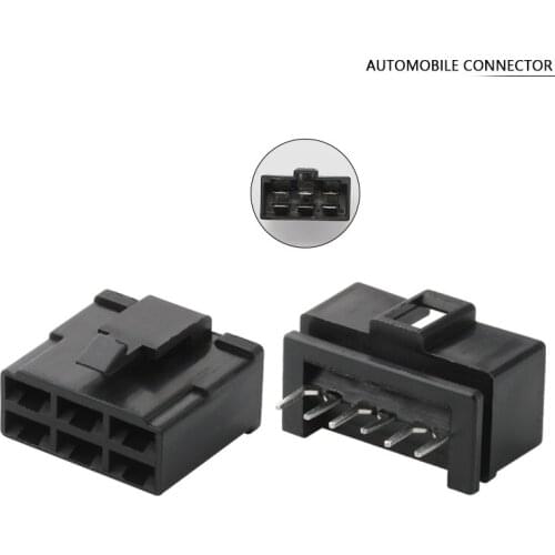 20 Sets 6Pin Wire To Plate Straight Needle Pin Socket Hole Pcb Board Male Female Connector Harness Plug For Automobile