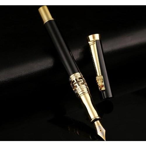 Posture Correction Morandi Metal Fountain Pen Gun Gray Stationery Office School Supplies Ink Pens