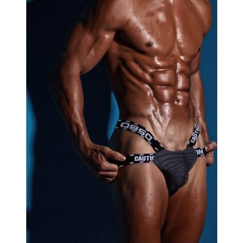 21New Material Fashion Low Waist Cotton Double String Homme Underwear Gay Jockstrap Men Bikini Thong Men Sissy Lingerie Thongs