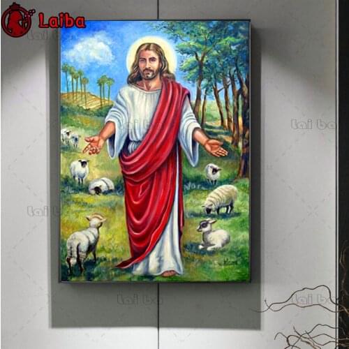 5D Square/Round Drill, DIY Diamond Painting Religion Jesus Easter Diamond Embroidery Cross Stitch Rhinestone Wall Decoration art
