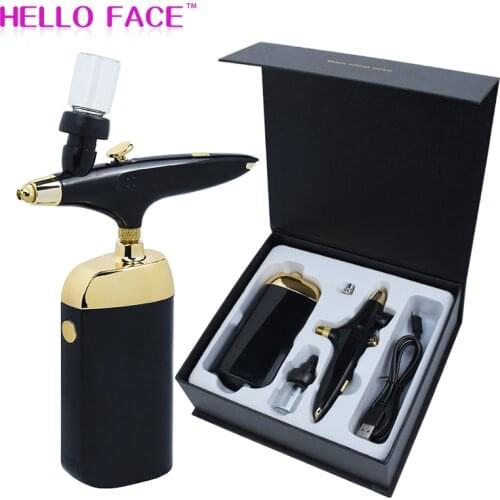 Cordless Airbrush Air Compressor Makeup Kit Spray Gun Facial Oxygen Machine Portable Serum Nano Mist Sprayer Oxygen Injection