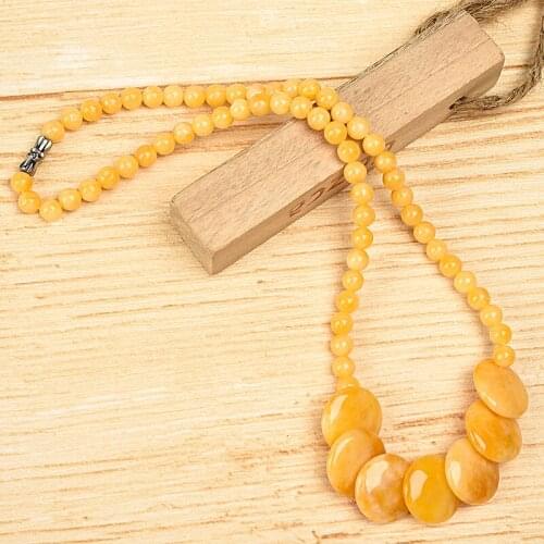 Shining yellow with the Round pendant with distinct shapes transparent Topaz Jasper jewelry necklace