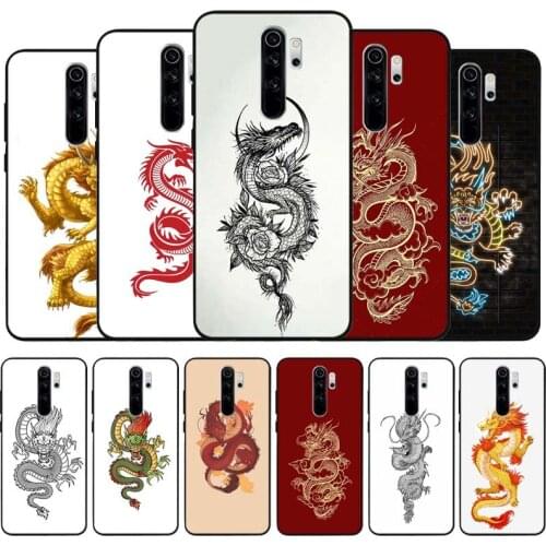 Dragon black Silicone Phone Case For Redmi note 9 8 7 Pro S 8T 7A Cover