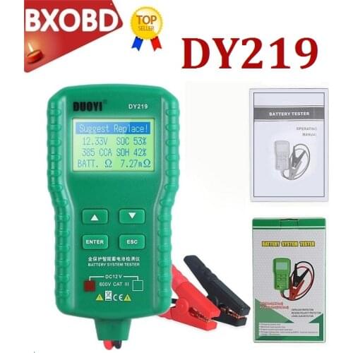 DY219 Digital Automotive Car Battery Tester 12V 100~ 1700CCA AH CCA Voltage Battery Load Analyzer Multifunction Diagnostic Tool