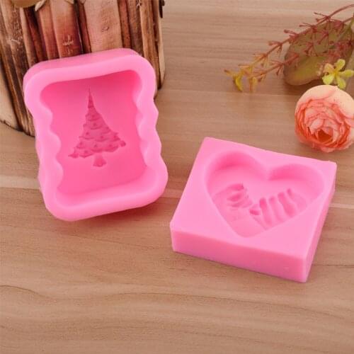 DIY Baking Tools Christmas Tree Square Fondant Cake Mould Cake Decorating Tools Fondant Mold Handmade Soap Mold Chocolate Mold