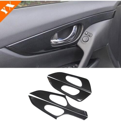 For Nissan X-Trail XTrail T32 Rogue 2014-2020 ABS Carbon Car Interior Window Glass Armrest Door Handle Bowl Control frame panel