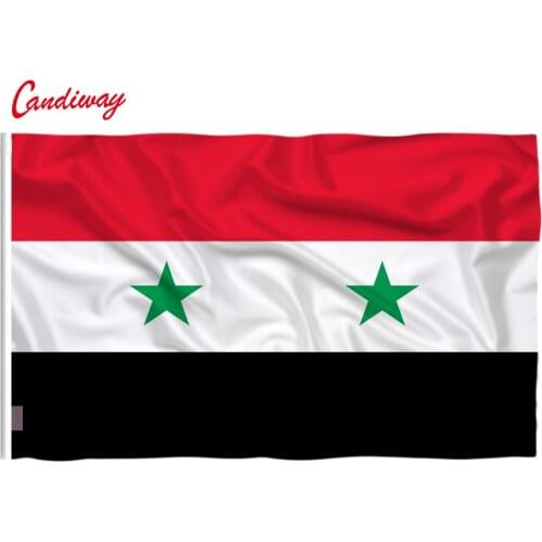 Syria Flag Banner 90*150cm National flag for Festival Home Decoration banner two star type