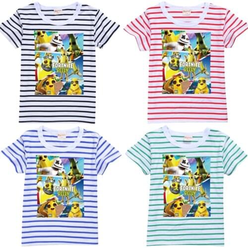 Fortnite T Shirt Summer Game Avatar Print Child T-shirt Boy Girl Fortress Night Shirt Tops Black Tees Battle Royale Short Sleeve
