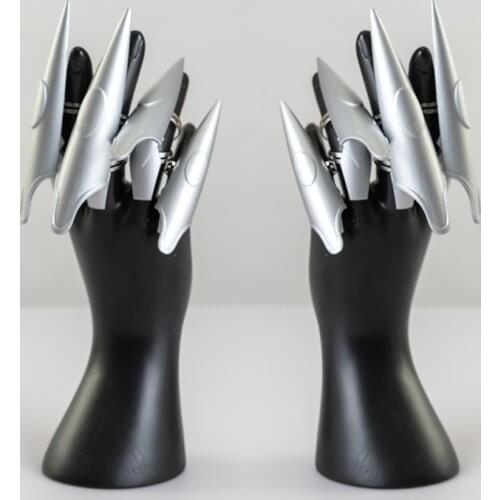 Genshin Impact Rosaria Fingers Paws Nails Paws Silver Fake Nail Hand Armor Halloween Cosplay Costume Accessories Props 10pcs/set