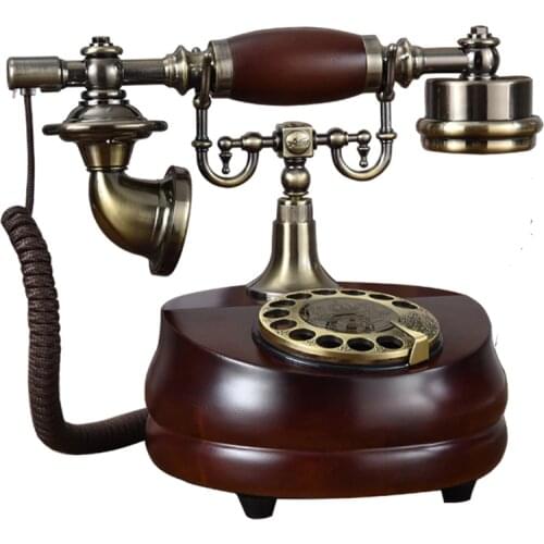 Classic Retro Corded Telephone Rotary Dial Phone Landline, Mechanical Dual Bell, Electronic Bell Old Fashioned Phone for Home