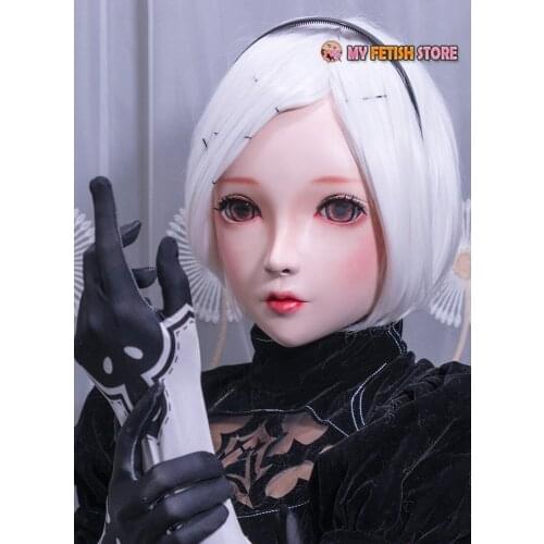 KM1113)Handmade Cute Female/Girl Resin Half Head Cosplay Japanese Anime Role Play Lolita Kigurumi Mask Crossdresser Doll