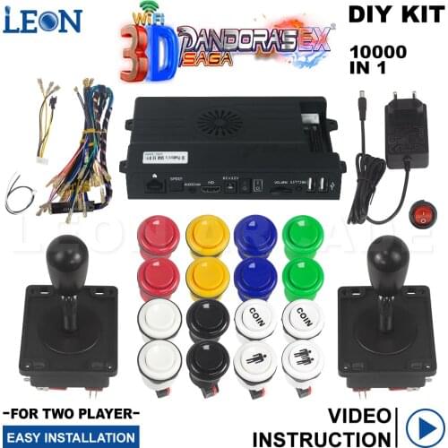 Kit Arcade 2 Player Pandora Box Saga 3d 128g Happ Arcade Buttons Spantsh Style Joystick Arcade Pandora Game 2021 3d Game Hd 720p