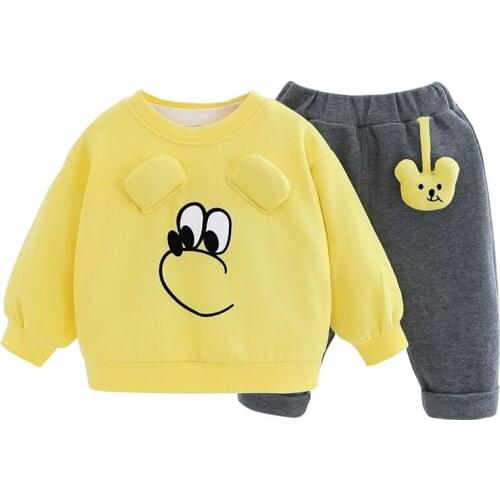 Autumn Clothing Sets Baby Boys Girls Outfits Toddler Solid Color Clothes Infant Thin Long Sleeve Pullover Pants 2Pcs Suit 0-5Y
