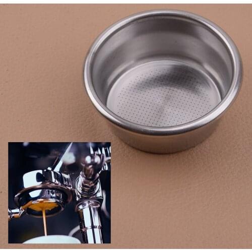 LETAOSK Stainless Steel 54mm 2Cup Single Wall Filter Powder Tank Silver for Portafilter Coffee Machine