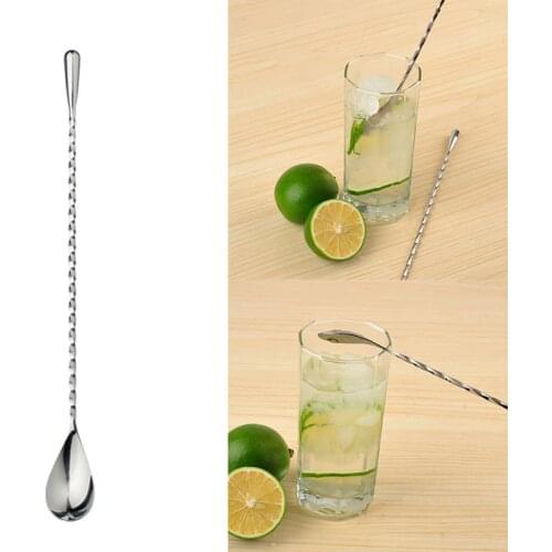 Long Handle Stir Spoon Ice Cream Dessert Tea Spoon Spiral Pattern Drink Shaker Muddler Stirrer Bar Tools Kitchen Accessories