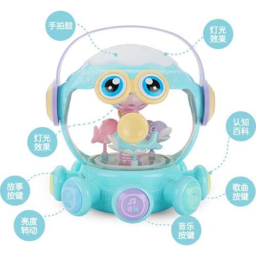 Little octopus hand drum joy music universal wheel rotating drum octopus rechargeable baby early education educational toys
