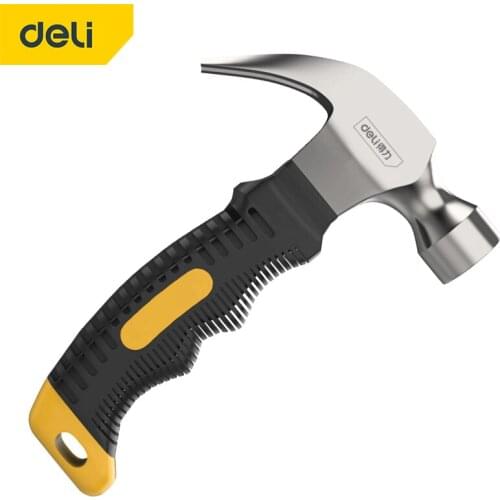 DELI Mini Claw Hammer Multifunctional Nail Hammer Tool Woodworking Percussion Tool Fiber Handle Comfortable